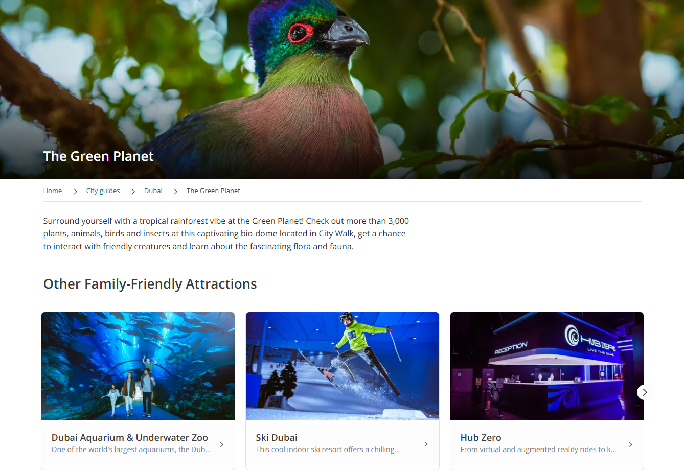 Dubai city guide - Green Planet