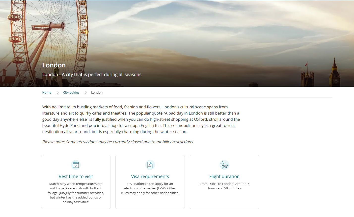 London city guide page 1