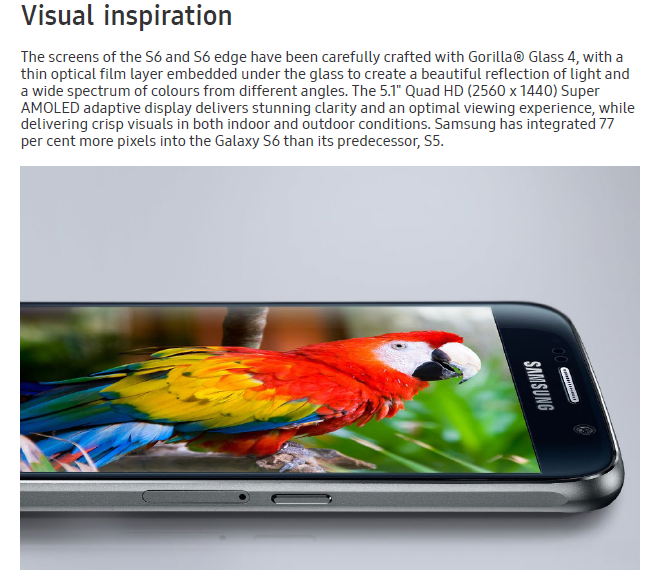 Samsung S6 revolution of design article screenshot 2