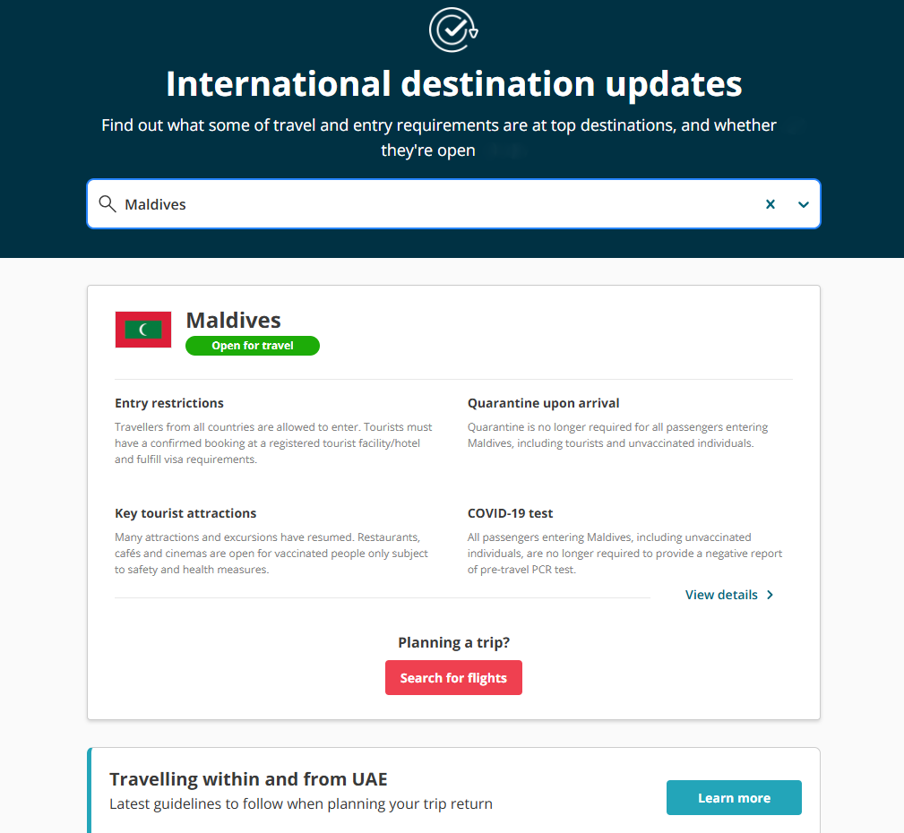 Travel updates - International destinations 1
