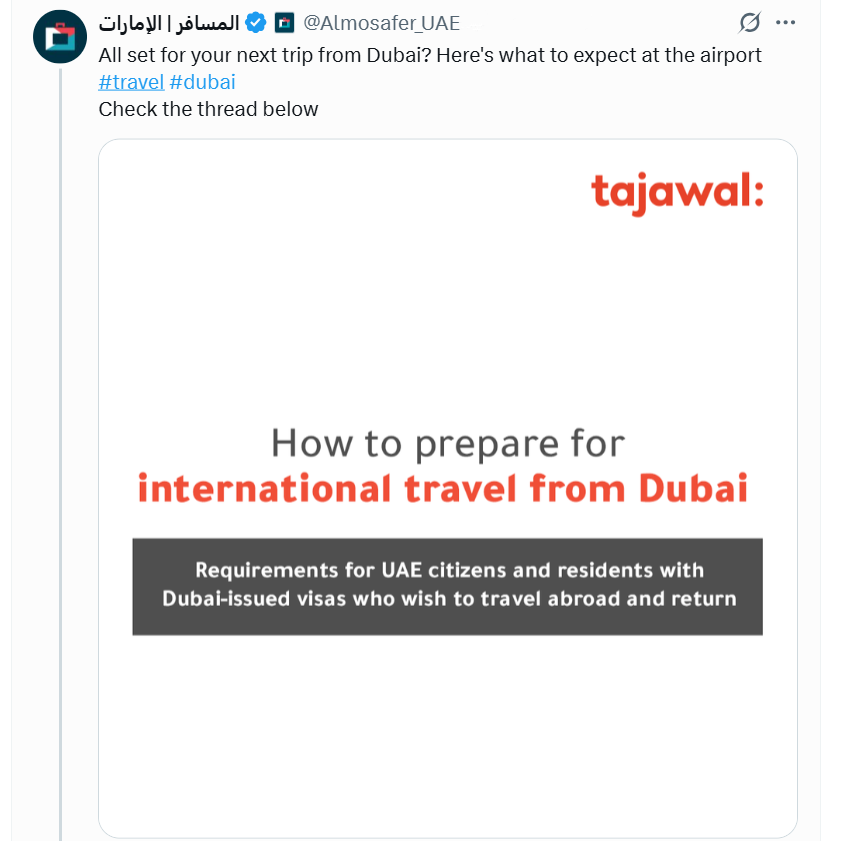tajawal Dubai travel advisory 1